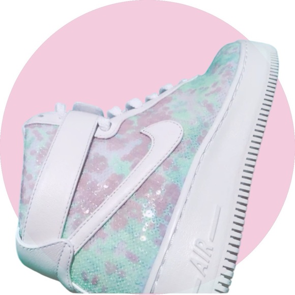 🤩 NIKE Air Force 1 Upstep Hi LX 'Sequin Fabric’ 9.5 US Women’s- LIMITED EDITION🤩 - Picture 7 of 13